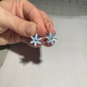 Elegant Blue Flower Earrings